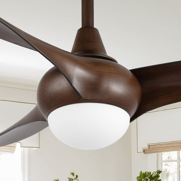 Aviator 52" Coastal Vintage Iron/Plastic Mobile-App/Remote-Controlled 6-Speed Retro Swirl Integrated LED Ceiling Fan